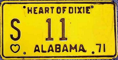 Alabama 1971 police license plate