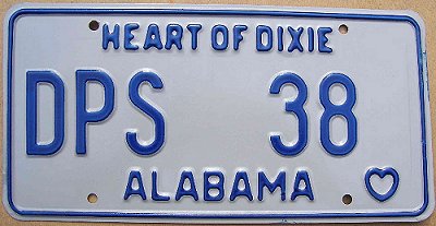 Alabama 1970 police license plate
