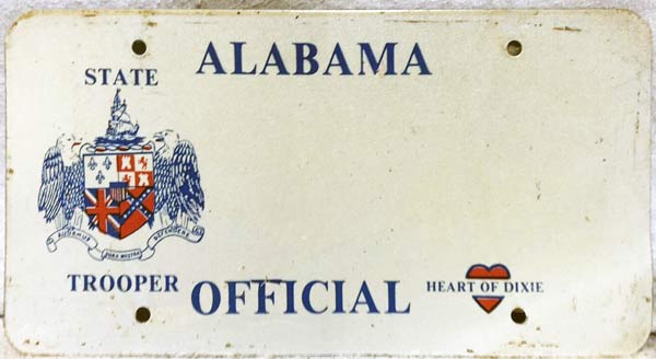 Alabama police license plate