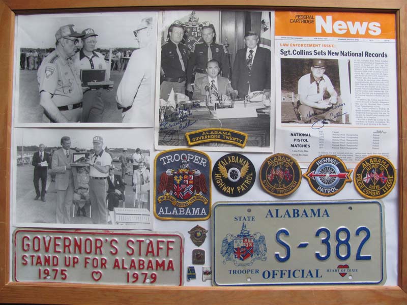 Alabama patch, plates and pictures of police officers