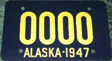 1947 Alaska license plate picture