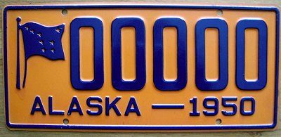 Alaska 1950 police license plate