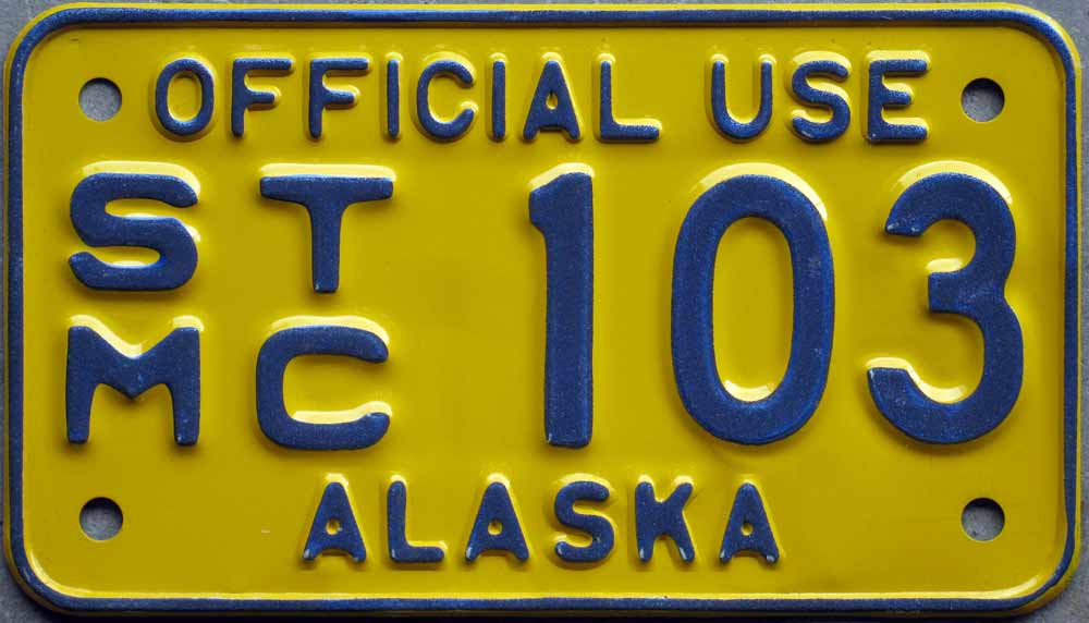 Alaska police motorcicle license plate
