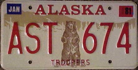Alaska 1981 police plate