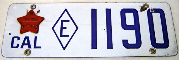 California license plate image
