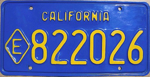 California license plate
