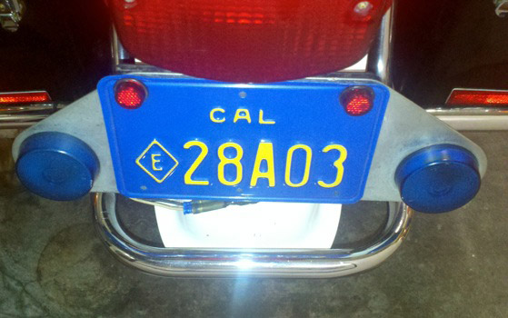 motorcycle california state trooper plate