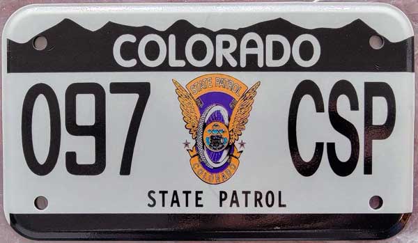 Colorado motorcycle license plate