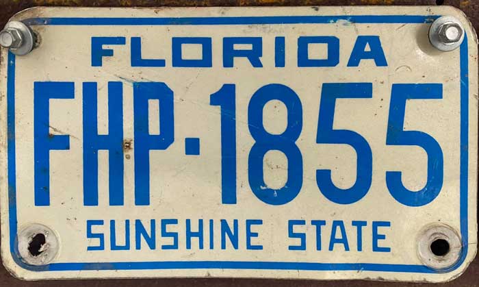 Florida motorcycle license plate image