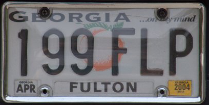 Georgia state police license plate