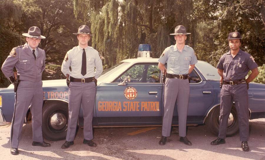 Georgia state police officers and car