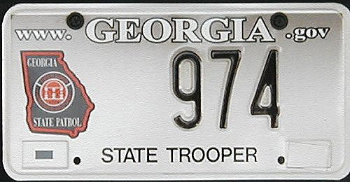 State of georgia license plate samples