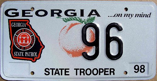 Georgia license plate image