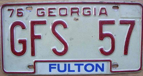 Georgia state police license plate