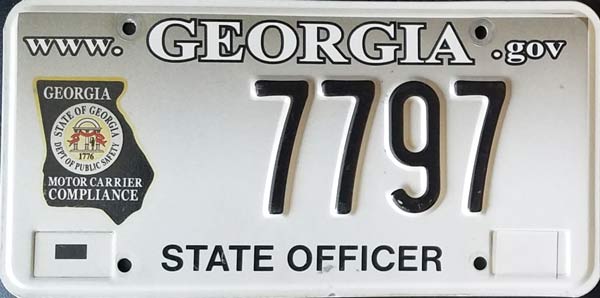 Georgia police license plate