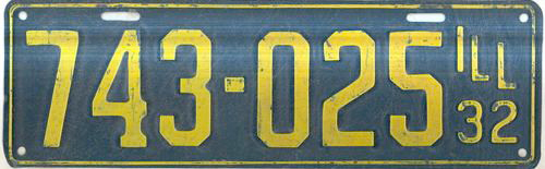 Illinois early police license plate
