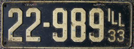 Illinois early police license plate