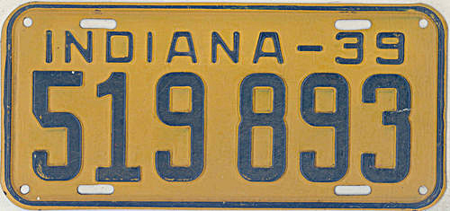 Indiana police license plate 