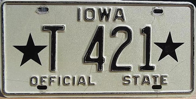 Iowa police truck plate