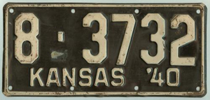 Kansas license plate image