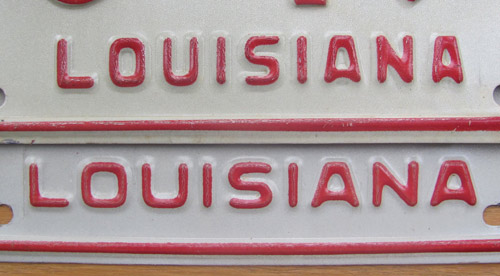 Louisiana license plate on car