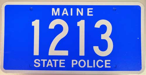 Maine police plate