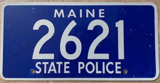 Maine police plate