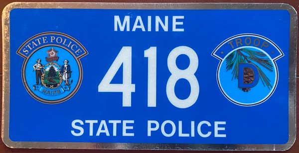 Maine 2019 police plate