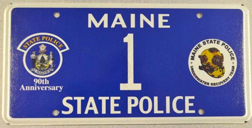 Maine police plate image