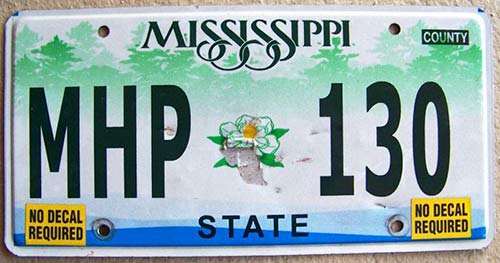 Mississippi license plate image