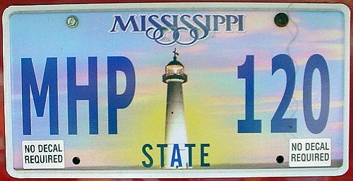 Mississipi lighthouse police plate