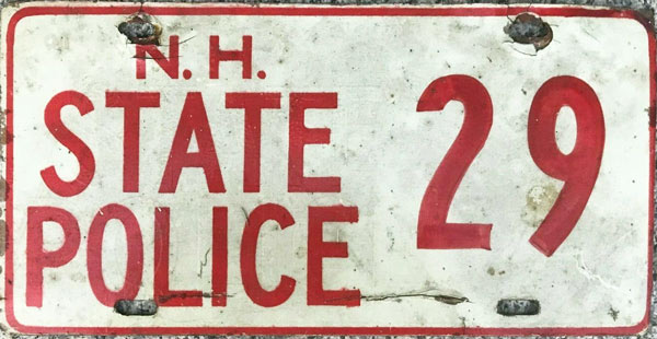 New Hampshire police plate