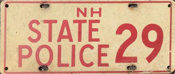 New Hampshire police plate