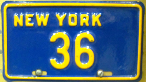 New York police motorcycle license plate