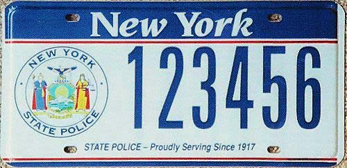 NY police plate