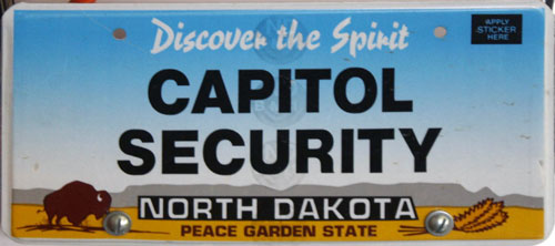 North Dakota police license plate