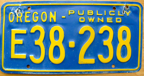 Oregon  police license plate image