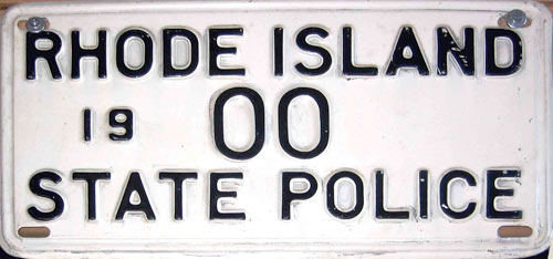 Rhode Island  police license plate