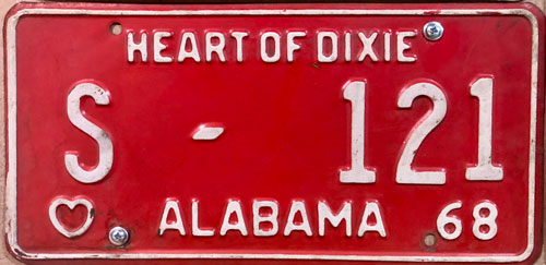Alabama 1969 police license plate