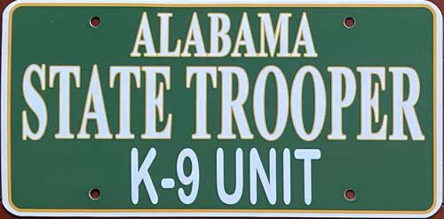 Alabama police license plate